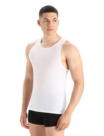 Pánské Spodní Prádlo Icebreaker Merino Anatomica Tank Top Bílé | CZ 1661LISH
